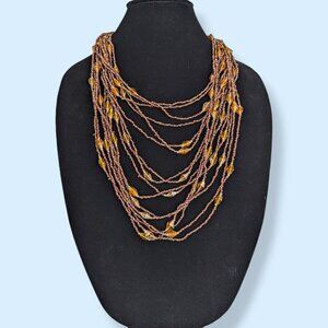 16-Strand Beaded Draping Necklace